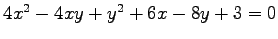 $ 4x^2-4xy+y^2+6x-8y+3=0$