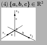 $\textstyle \parbox{3.3cm}{(4)$\,\{\vec {a},\vec {b},\vec {c}\}\in\mathbb{R}^3$\\
\includegraphics[width=2.5cm]{dokuritu4.eps}}$