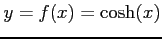 $ y=f(x)=\cosh(x)$