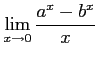 $ \displaystyle{\lim_{x\to0}\frac{a^x-b^x}{x}}$