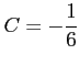 $ \displaystyle{C=-\frac{1}{6}}$