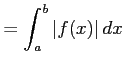 $\displaystyle = \int_{a}^{b}\vert f(x)\vert\,dx$