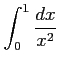 $ \displaystyle{\int_{0}^{1}\frac{dx}{x^2}}$