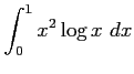 $ \displaystyle{\int_{0}^{1}x^2\log x\,\,dx}$