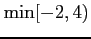 $ \displaystyle{\min[-2,4)}$