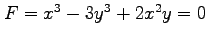 $ F=x^3-3y^3+2x^2y=0$