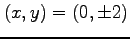 $ (x,y)=(0,\pm2)$