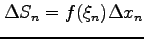 $ \Delta S_n=f(\xi_n)\Delta x_{n}$