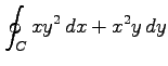 $ \displaystyle{\oint_{C}xy^2\,dx+x^2y\,dy}$