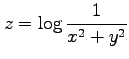 $ \displaystyle{z=\log\frac{1}{x^2+y^2}}$