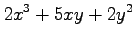 $ \displaystyle{2x^3+5xy+2y^2}$