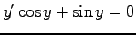 $\displaystyle y'\cos y+\sin y=0$