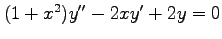 $ (1+x^2)y''-2xy'+2y=0$