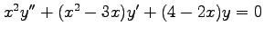 $ x^2y''+(x^2-3x)y'+(4-2x)y=0$