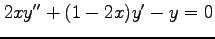 $ 2xy''+(1-2x)y'-y=0$