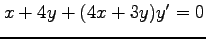 $ x+4y+(4x+3y)y'=0$