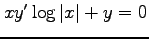 $ xy'\log\vert x\vert+y=0$