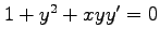 $ 1+y^2+xyy'=0$