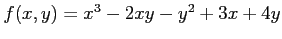 $ f(x,y)=x^3-2xy-y^2+3x+4y$