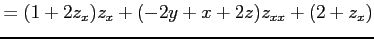 $\displaystyle = (1+2z_x)z_x+(-2y+x+2z)z_{xx}+(2+z_x)$