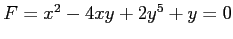 $ F=x^2-4xy+2y^5+y=0$