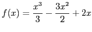 $ \displaystyle{f(x)=\frac{x^3}{3}-\frac{3x^2}{2}+2x}$