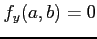 $ f_y(a,b)=0$