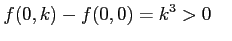 $\displaystyle f(0,k)-f(0,0)=k^3>0 \quad$