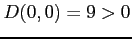 $ D(0,0)=9>0$