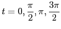 $ \displaystyle{t=0,\frac{\pi}{2},\pi,\frac{3\pi}{2}}$