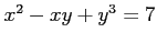 $ x^2-xy+y^3=7$