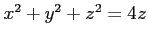 $ x^2+y^2+z^2=4z$