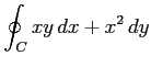 $ \displaystyle{\oint_{C}xy\,dx+x^2\,dy}$