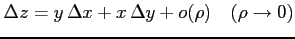 $\displaystyle \Delta z=y\,\Delta x+x\,\Delta y+o(\rho) \quad (\rho\to0)$