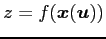 $ z=f(\vec{x}(\vec{u}))$