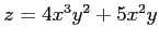 $ z=4x^3y^2+5x^2y$