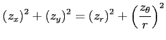 $ \displaystyle{(z_x)^2+(z_y)^2=(z_r)^2+\left(\frac{z_\theta}{r}\right)^2}$