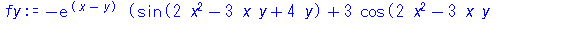 -exp(x-y)*(sin(2*x^2-3*x*y+4*y)+3*cos(2*x^2-3*x*y+4*y)*x-4*cos(2*x^2-3*x*y+4*y))